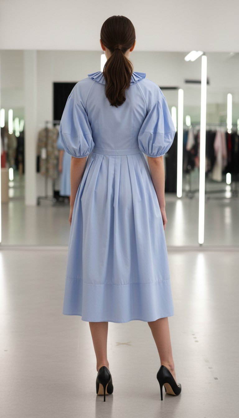 Alexander McQueen - Classic Blue Midi Dress Size 42 - Image 2