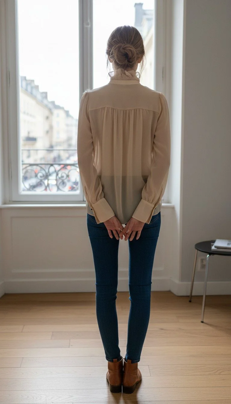 SeeByChloe - Exquisite Beige Ruffled Blouse Size 3 - Image 2