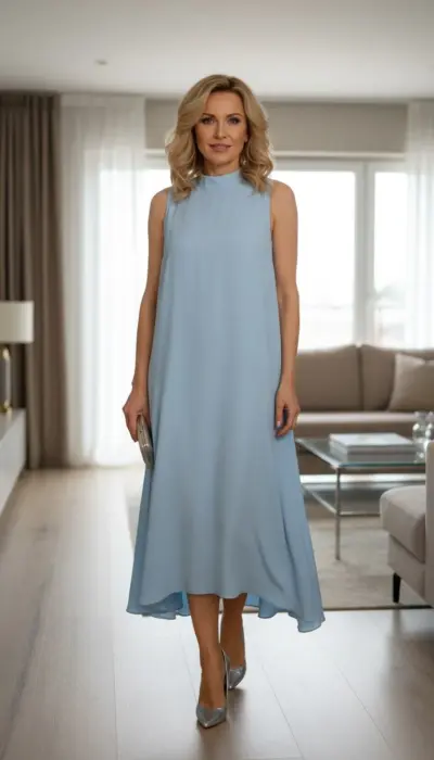 Olivia Preckel - Graceful Blue A-Line Dress Size 2
