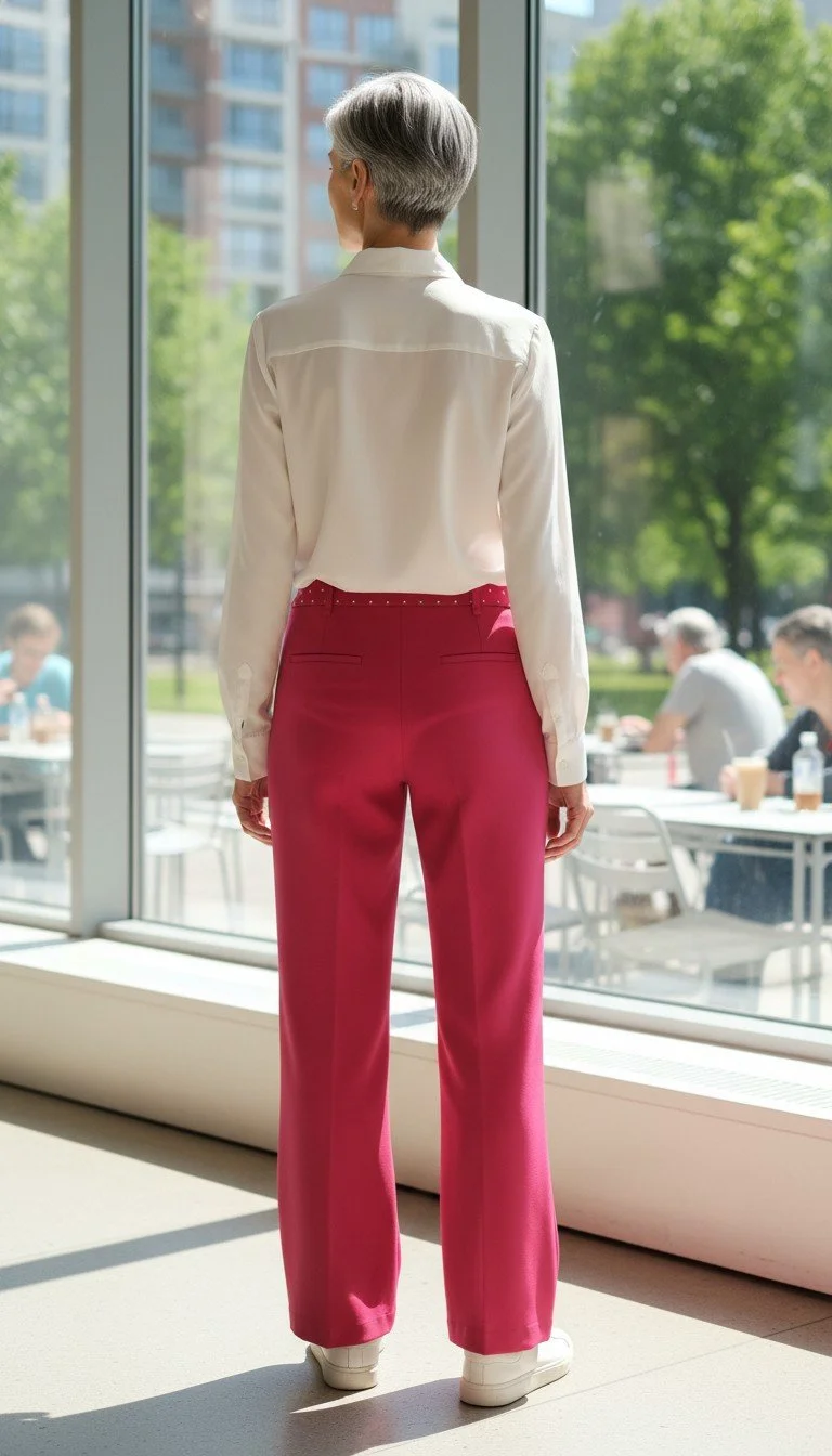 Nati Vozza - Pink Elegance Dress Pants Size S - Image 2