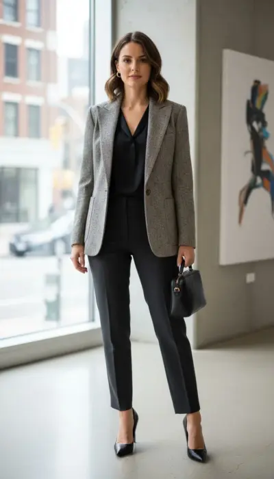 Ralph Lauren - Luxury Herringbone Wool Blazer Size 4