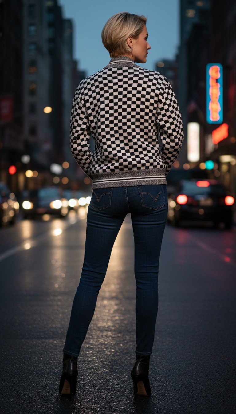 Dior - Bold Checkered Zip-Up Jacket Size S - Image 2
