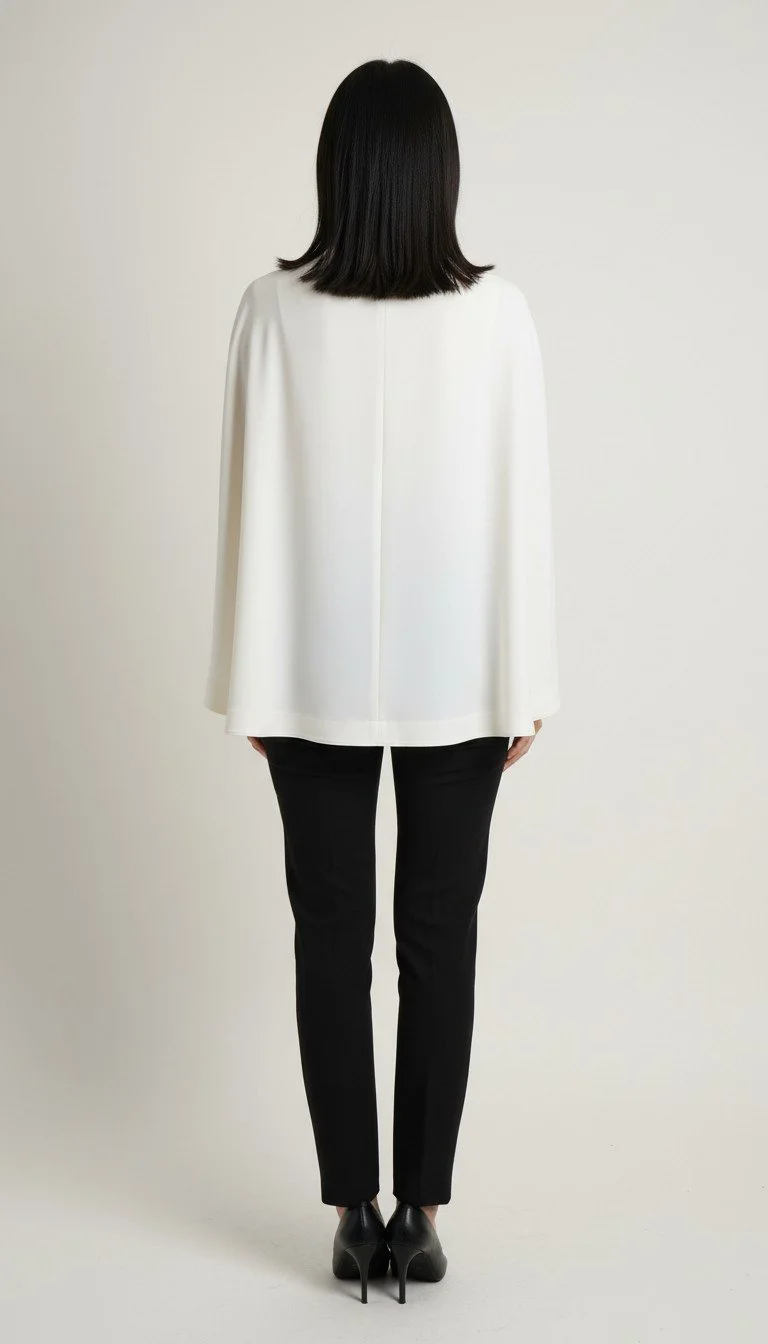 Balenciaga - Chic Elegance Cape Top Size 2 - Image 2