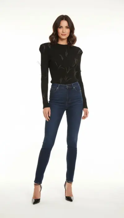 Marques’ Almeida - Feather‑Appliqué Ribbed Knit Top Size S