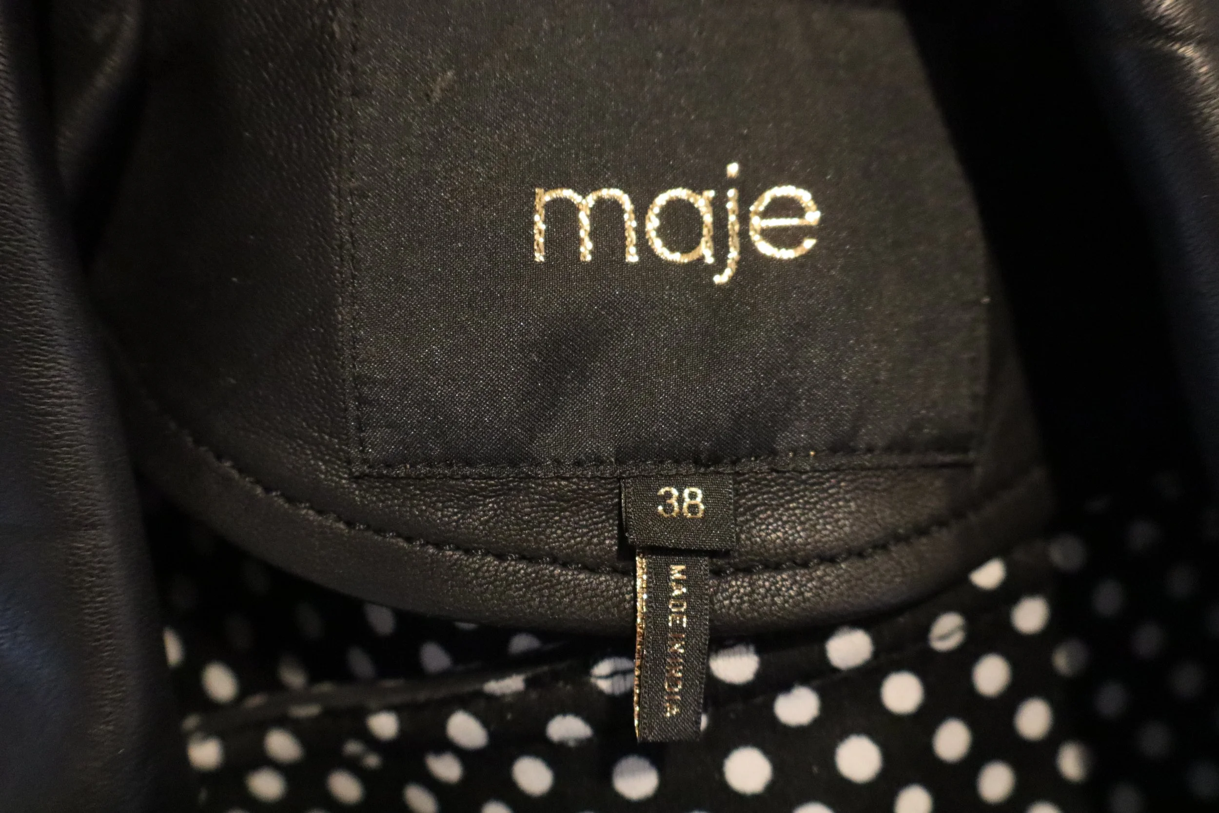 Maje - Classic Leather Motorcycle Jacket Size 38 - Image 3