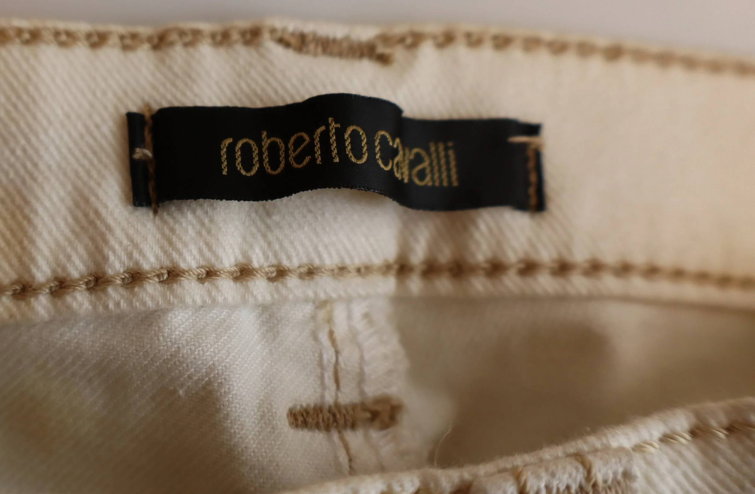 Roberto Cavalli - Ivory Denim Jeans Size 2 - Image 3