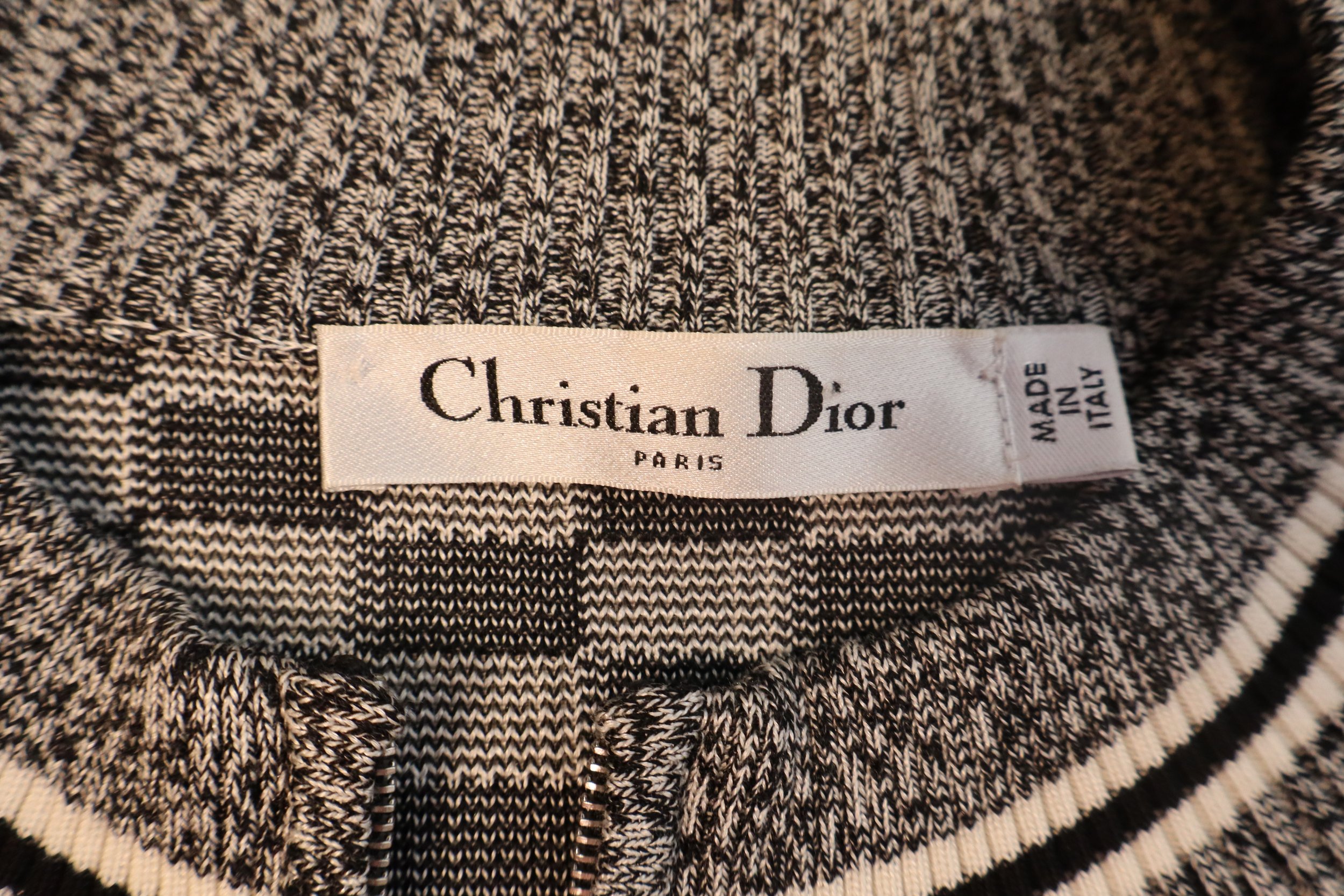 Dior - Bold Checkered Zip-Up Jacket Size S - Image 3
