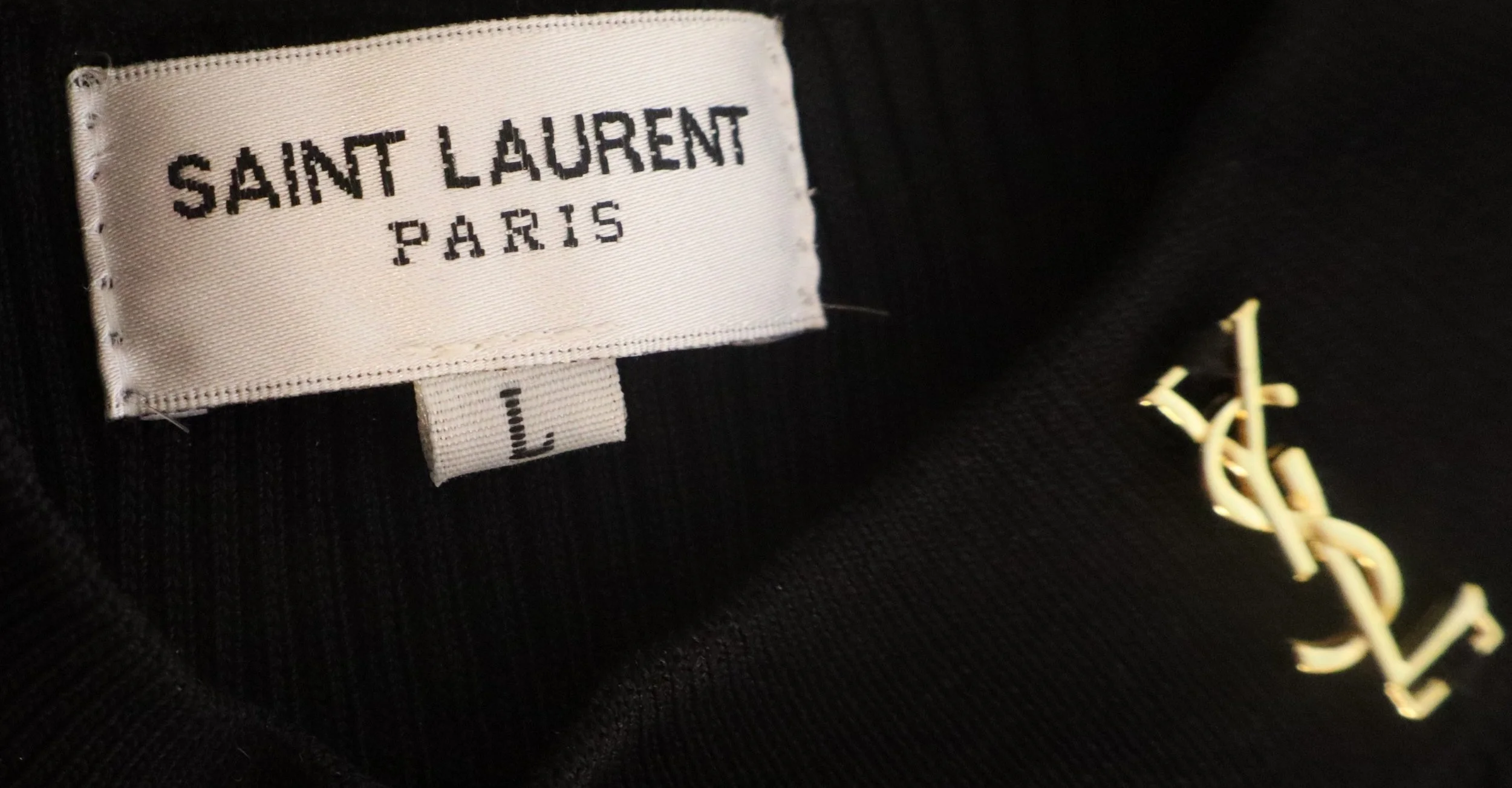 Saint Laurent - Classic Black Ribbed Top Size L - Image 3