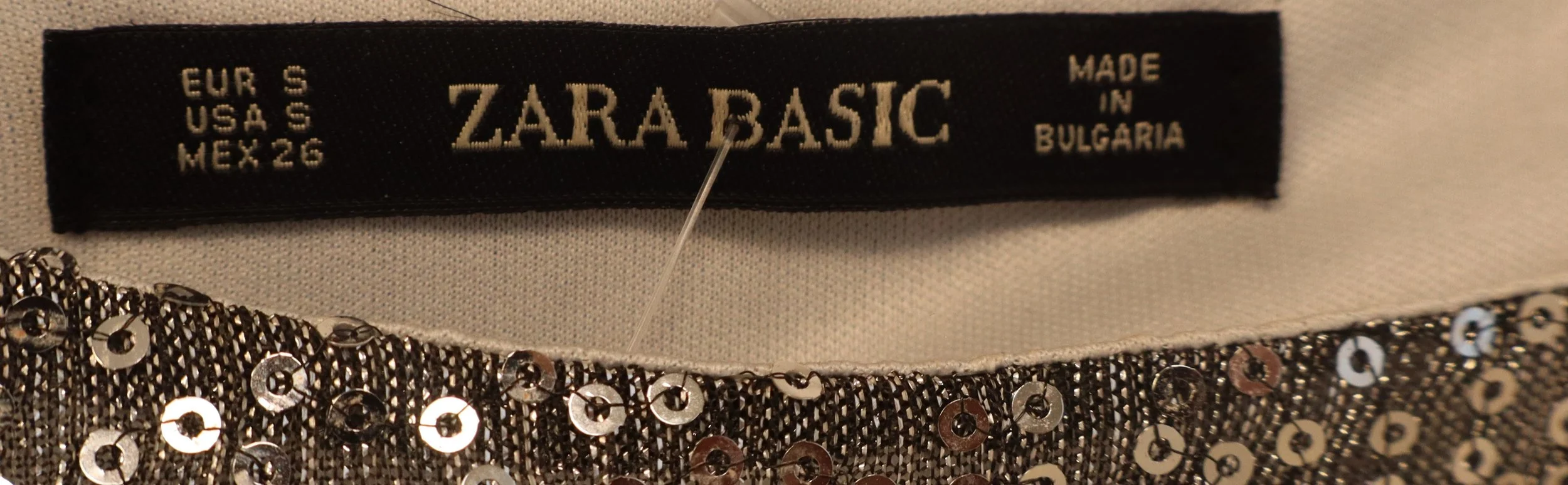 Zara - Sequin Glamorous Long Sleeve Top Size S - Image 3