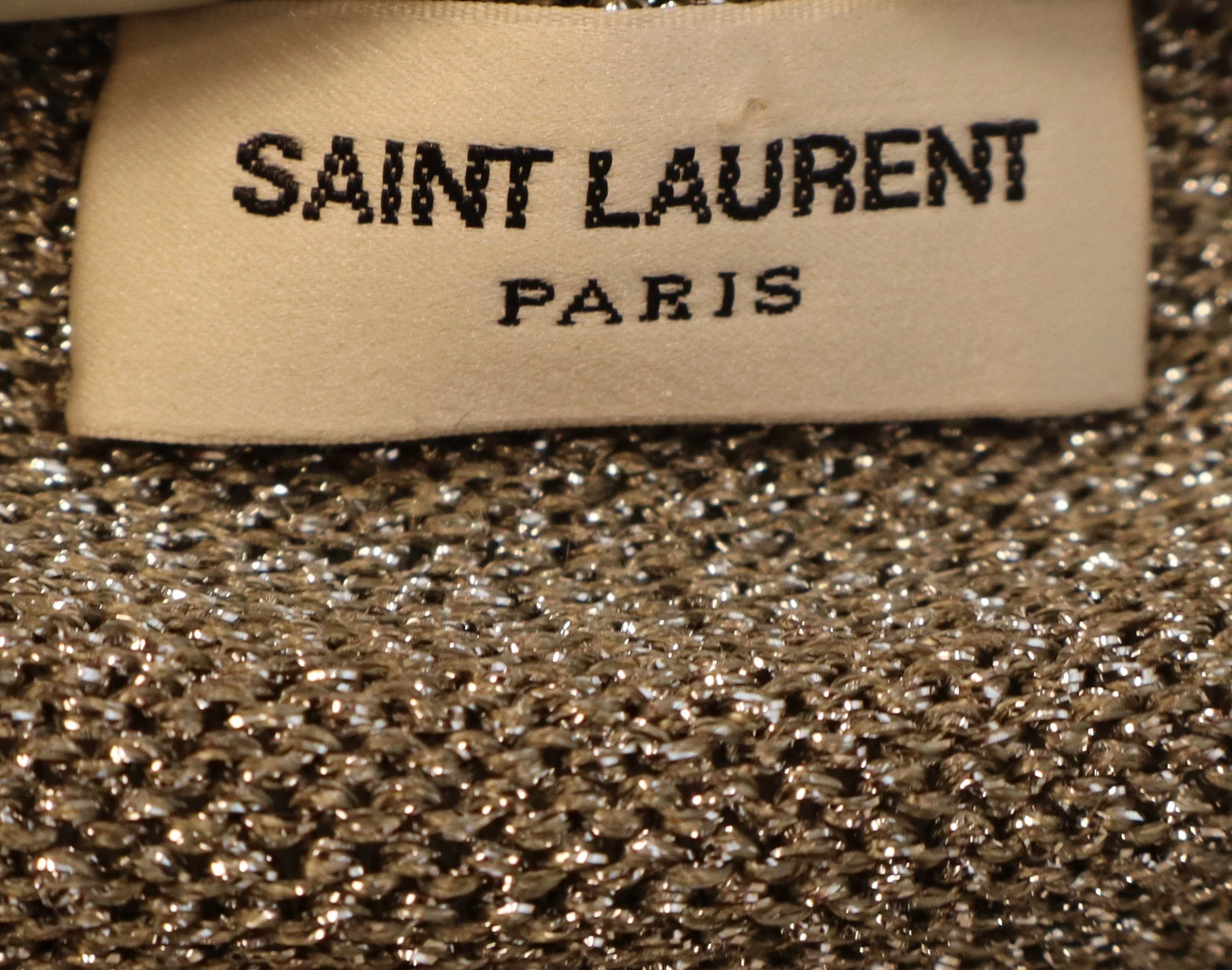 Saint Laurent - Silver Shimmer Drape Top Size S - Image 3