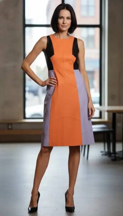 Patricia Motta - Color-Block A-Line Dress Size 38