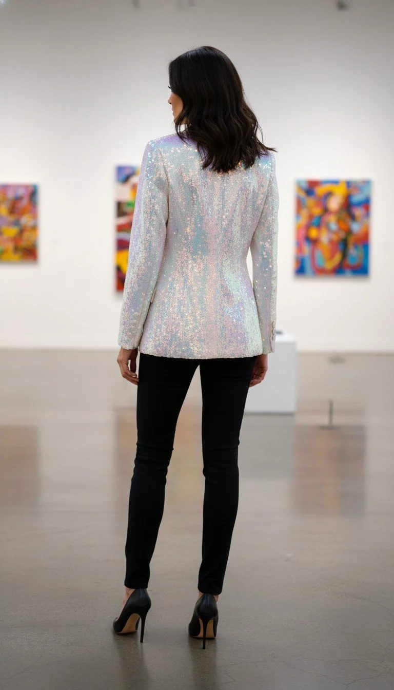Nadine Merabi - Iridescent Sequin Blazer Size XS - S - Image 2