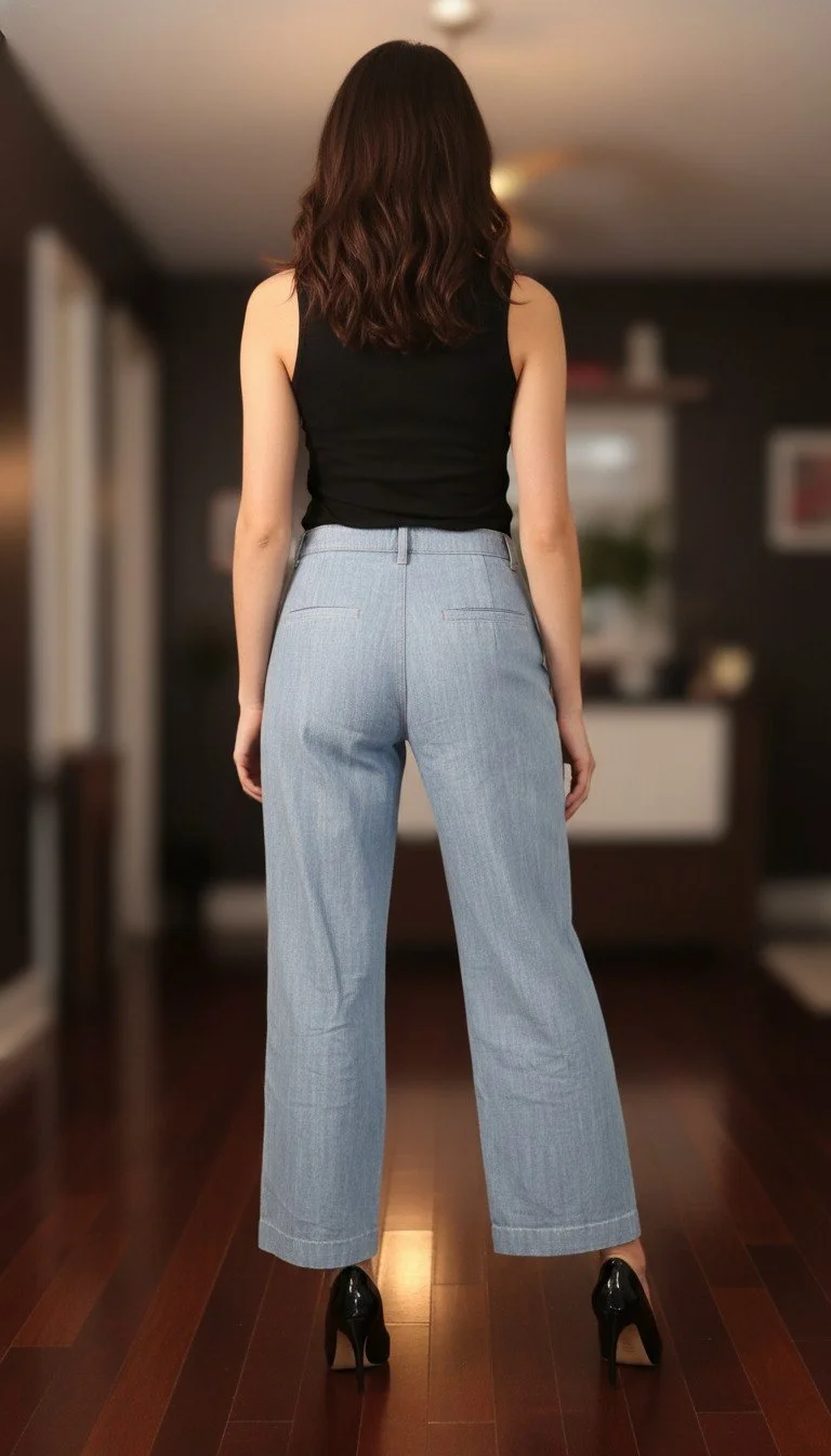 Zara - Stylish Button-Accent Denim Pants Size 2 - Image 2