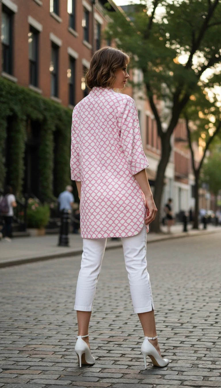 Sailor Sailor - Chic Pink Geometric Top - Image 2