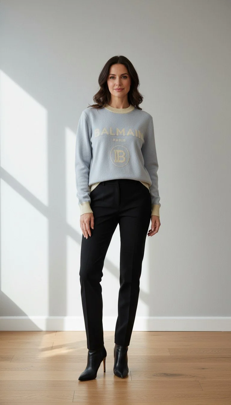 Balmain Paris- Elegant Women's Sweater Size 38