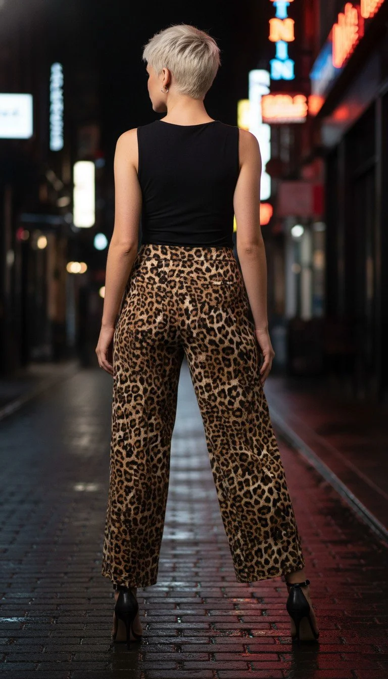 Olivia Preckel - Leopard Print Wide-Leg Pants Size XS - Image 2