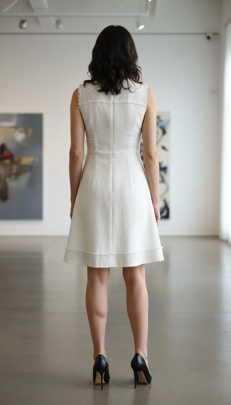 Oscar De La Renta - Ivory Rose Buttoned Dress Size S - Image 2