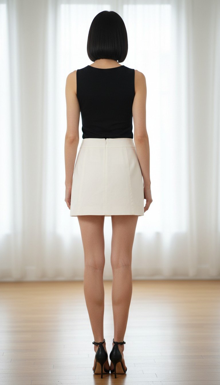 Gucci - Chic White Skirt with Woven Belt Size 38 - Image 2