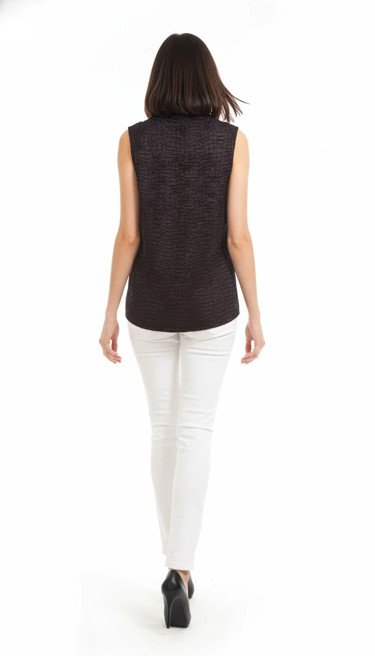 Rafael - Elegant Textured Sleeveless Top Size S - Image 2
